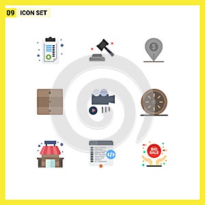 9 Creative Icons Modern Signs and Symbols of wardrobe, home, dollar, furniture, bank