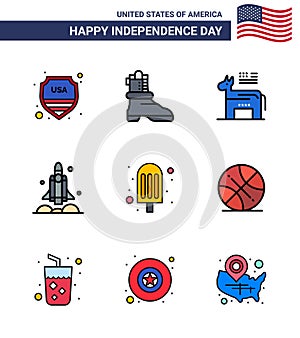 9 Creative USA Icons Modern Independence Signs and 4th July Symbols of food; usa; american; transport; rocket