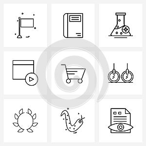 9 Editable Vector Line Icons and Modern Symbols of web design, seo, contacts, internet, sign