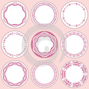 9 feminine labels set