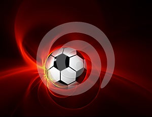 9 fiery football/soccer ball on black background