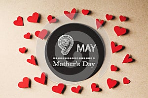 9 May Mothers Day message with small hearts