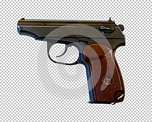 9-mm self-loading pistol Makarov PM, transparent background, png