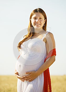 9 months pregnant woman
