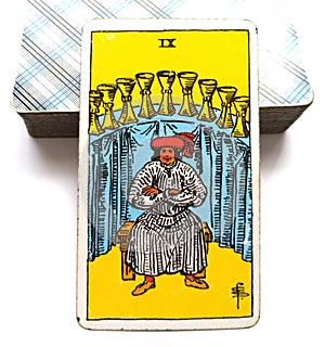 9 Nine of Cups Tarot Card Happiness Success Wishes Coming True