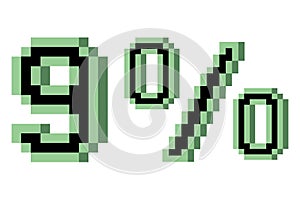 9 percent with pixel art 3d