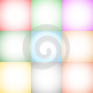 9 radial gradient monochrome square format backgrounds / backdrops