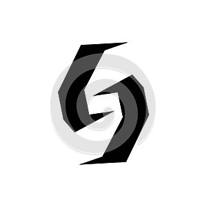 9, S, 9S Initials Geometric Company Logo