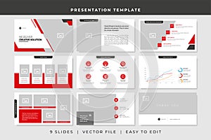 9 slides business powerpoint presentation template. presentation vector design template