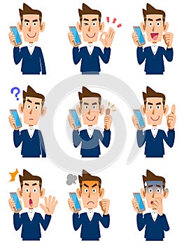 9 types of gestures and facial expressions of men talking on mobile phones