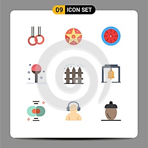 9 Universal Flat Colors Set for Web and Mobile Applications farming, meal, timer, lollipop, drinks