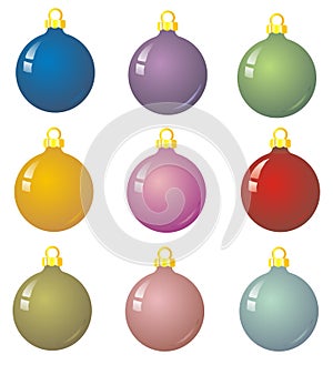 9 xmas baubles