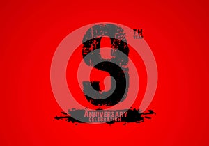 9 years anniversary celebration logotype on red background, 9th birthday logo, 9 number, anniversary year banner, anniversary