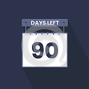 90 Days Left Countdown for sales promotion. 90 days left to go Promotional sales banner