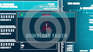 90. Downloading Files Progress Warning Message Download Failed Alert On Screen