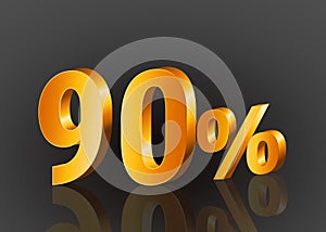 90% off 3d gold, Special Offer 90% off, Sales Up to 90 Percent, big deals, perfect for flyers, banners, advertisements, stickers,