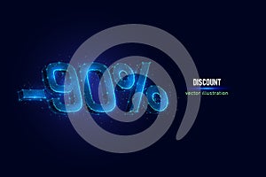 90 percent discount low poly vector illustration