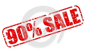 90 PERCENT SALE red stamp text