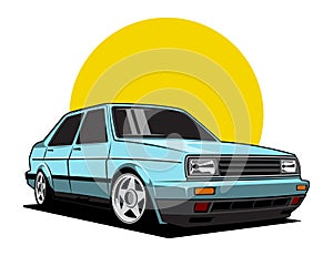 90s car cartoon illustration graphic vector concept