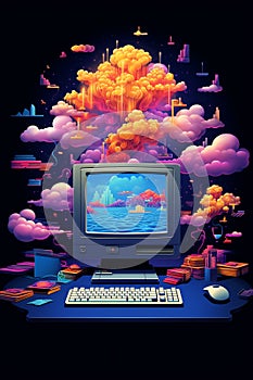 90s Computer Desktop 90s retro background