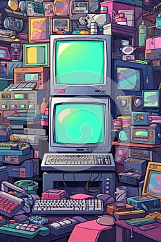 90s Computer Desktop 90s retro background