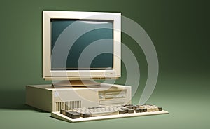 A 90s Personal Computer And Monitor Setup