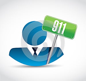 911 avatar sign concept illustration design