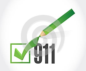 911 check list sign concept illustration