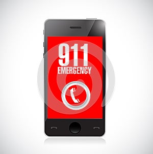 911 emergency call phone icon illustration