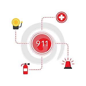 911 Emergency Vector icon design