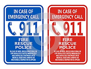 911 Fire Rescue Police Symbol Sign Isolate On White Background,Vector Illustration EPS.10