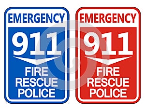 911 Fire Rescue Police Symbol Sign Isolate On White Background,Vector Illustration EPS.10