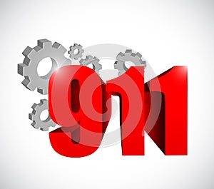 911 industrial sign concept illustration