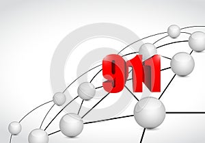 911 link sphere network connection concept