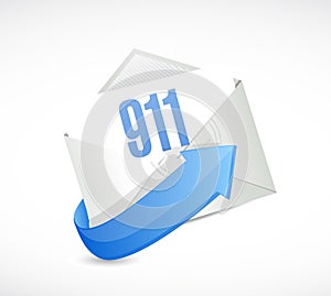 911 mail sign concept illustration design