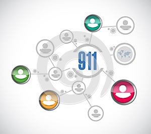 911 people network sign concept illustration