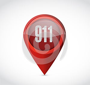 911 pointer sign concept illustration design