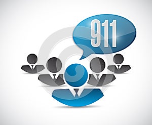 911 support team sign concept illustration