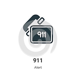 911 vector icon on white background. Flat vector 911 icon symbol sign from modern alert collection for mobile concept and web apps