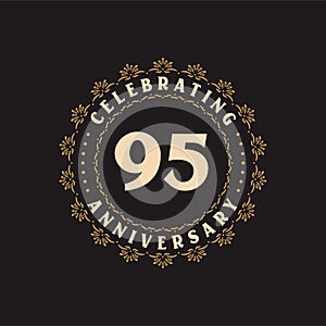 95 anniversary celebration, Greetings card for 95 years anniversary