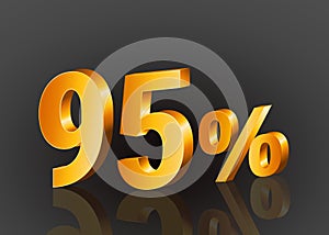 95% off 3d gold, Special Offer 95% off, Sales Up to 95 Percent, big deals, perfect for flyers, banners, advertisements, stickers,