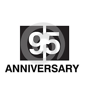 95 Year Anniversary Celebration Vector Template Design Illustration