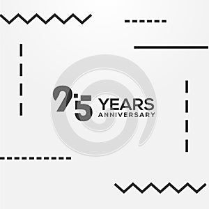 95 Years Anniversary Black Number Vector Design Illustration