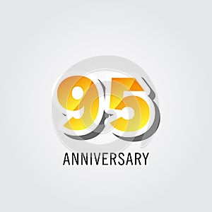 95 Years Anniversary Celebration Logo Vector Template Design Illustration
