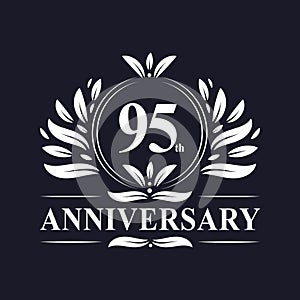 95 years Anniversary logo, luxurious 95th Anniversary design celebration.