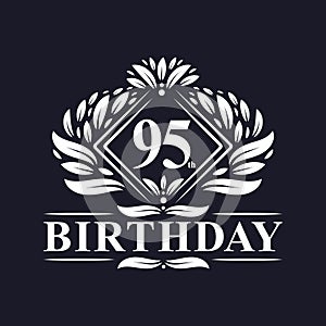 95 years Birthday Logo, Luxury 95th Birthday Celebration