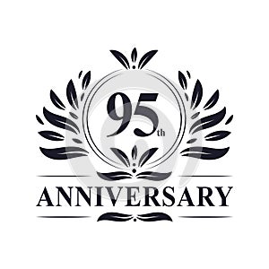 95th Anniversary celebration, luxurious 95 years Anniversary logo design.