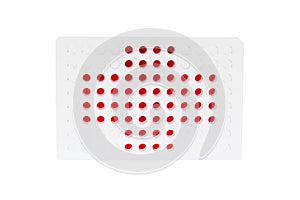 96 well plate with red fluid