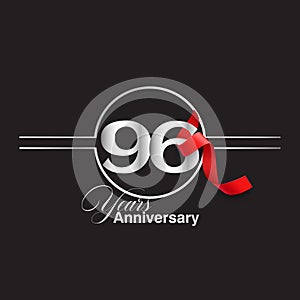 96 Year Anniversary celebration Vector Template Design Illustration