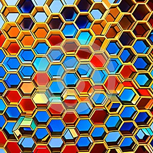 978 Geometric Abstract Hexagons: A modern and geometric background featuring abstract geometric hexagons in vibrant and harmonio